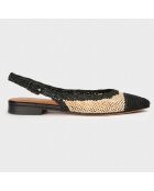 Ballerines en Raphia Emilia noires