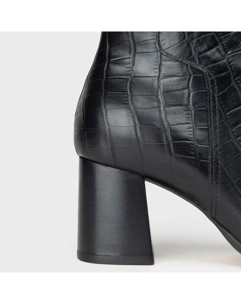 Bottes en Cuir Pisco noires - Talon 6.5 cm