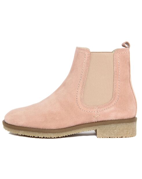 Chelsea boots en Velours de Cuir Roxanne roses