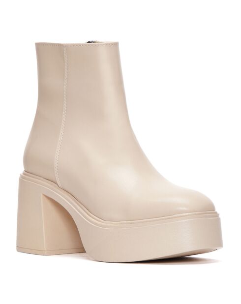 Bottines Dalila beiges - Talon 9 cm