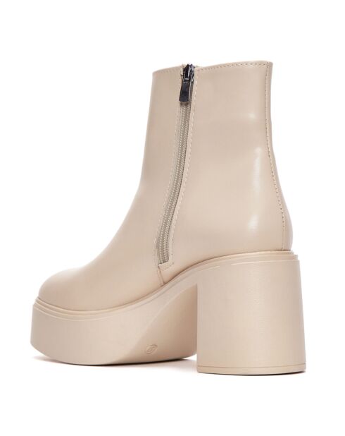 Bottines Dalila beiges - Talon 9 cm