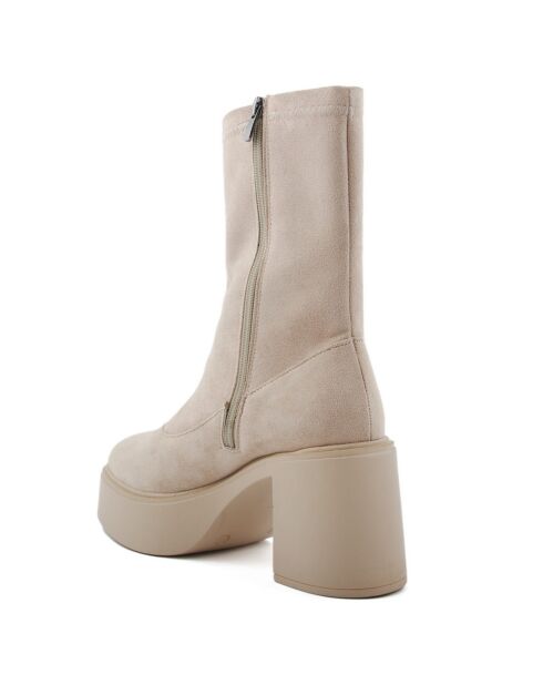 Bottines Constance beiges - Talon 9 cm