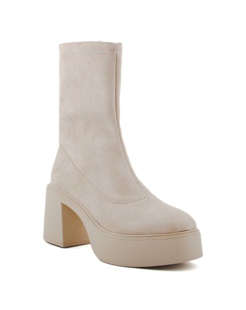Bottines Constance beiges - Talon 9 cm