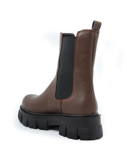 Chelsea boots Justine marron - Talon 5 cm
