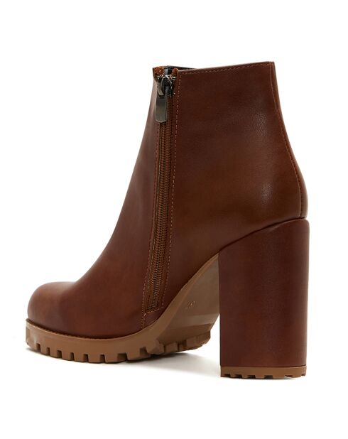 Bottines Charlotte cognac - Talon 9 cm