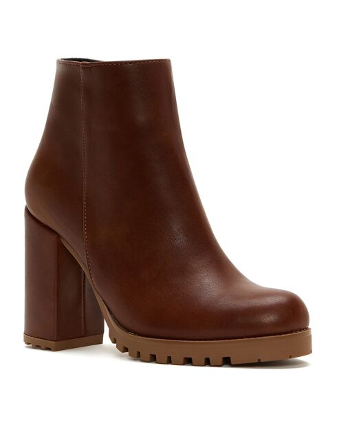 Bottines Charlotte cognac - Talon 9 cm