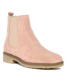 Chelsea boots en Velours de Cuir Roxanne roses