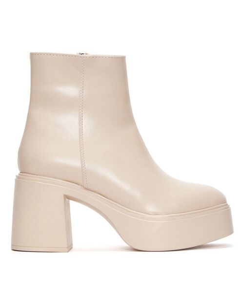 Bottines Dalila beiges - Talon 9 cm