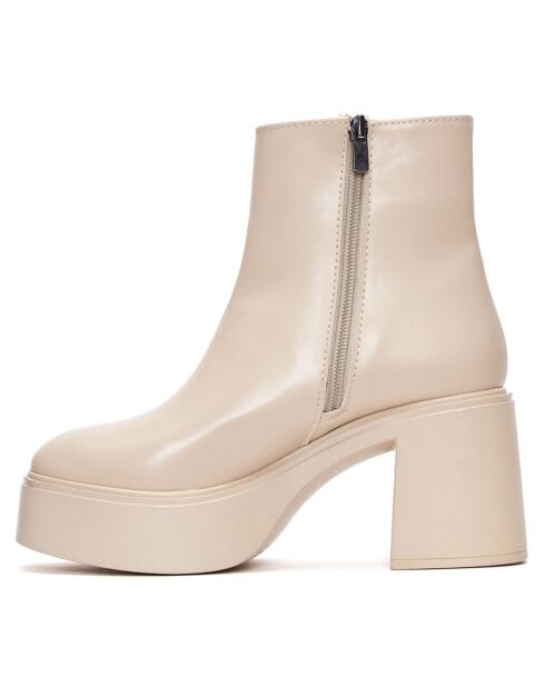 Bottines Dalila beiges - Talon 9 cm