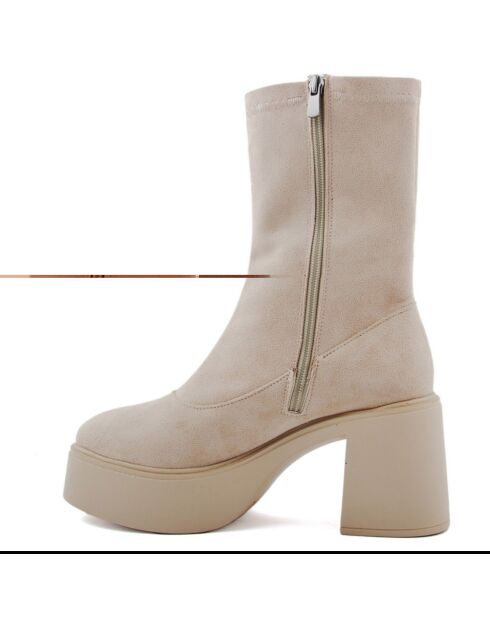 Bottines Constance beiges - Talon 9 cm