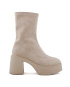 Bottines Constance beiges - Talon 9 cm