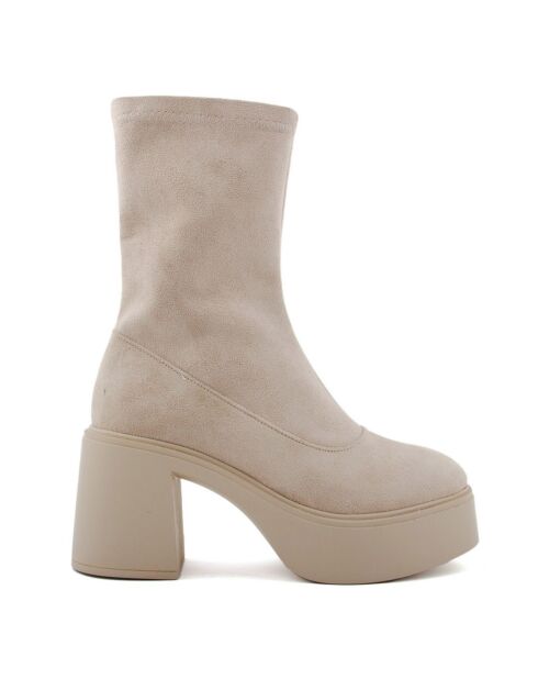 Bottines Constance beiges - Talon 9 cm