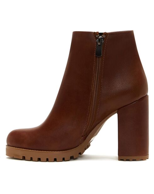 Bottines Charlotte cognac - Talon 9 cm