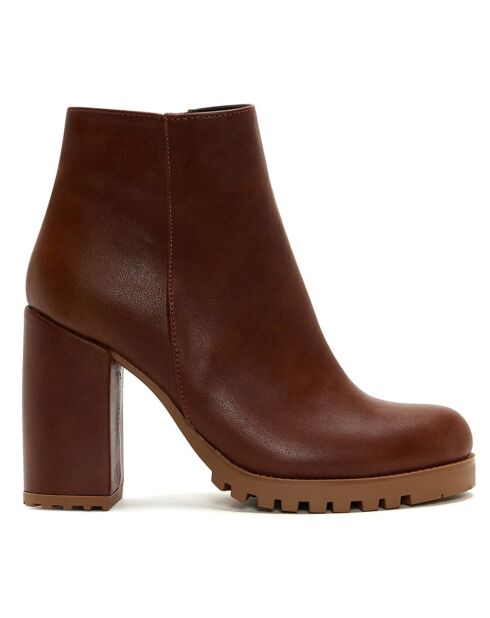 Bottines Charlotte cognac - Talon 9 cm