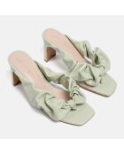 Oh Sheila lichtgroene leren muiltjes