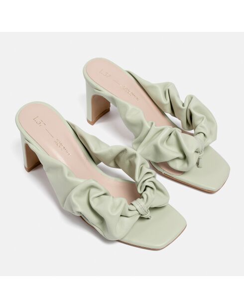 Oh Sheila Hellgrüne Leder-Pantoletten