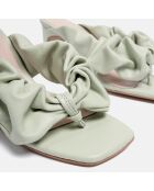 Oh Sheila lichtgroene leren muiltjes