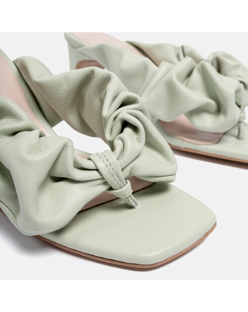 Oh Sheila Hellgrüne Leder-Pantoletten