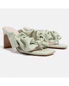 Oh Sheila lichtgroene leren muiltjes