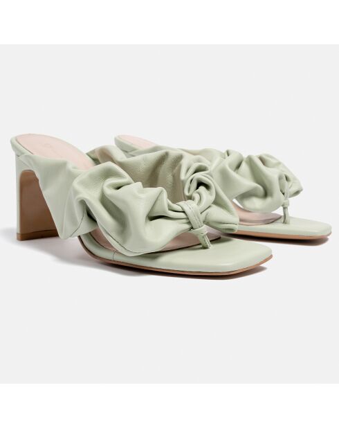 Oh Sheila Hellgrüne Leder-Pantoletten
