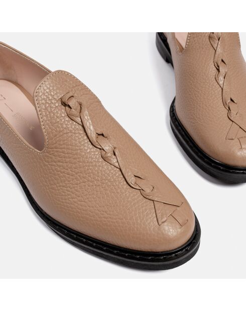 Mocassins en Cuir Ice Coffee taupe