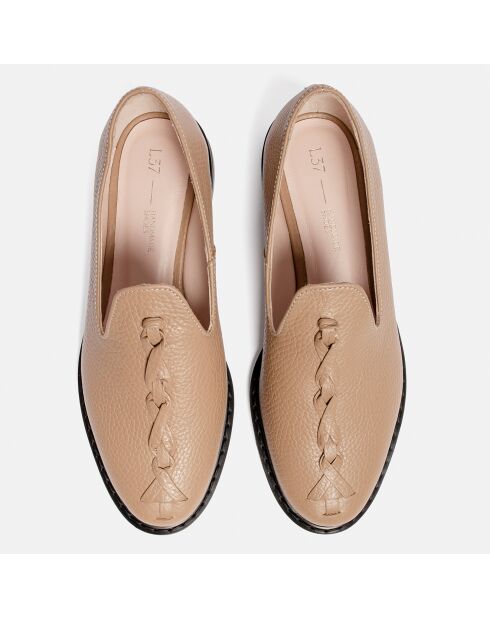 Mocassins en Cuir Ice Coffee taupe