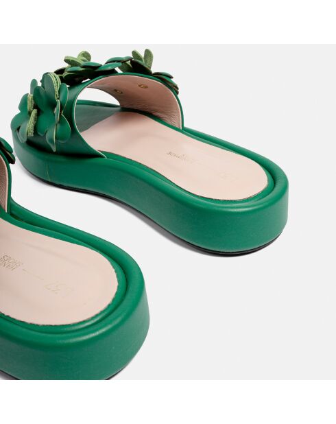 Groene leren muiltjes van Flower Power