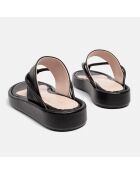 I'M So Excited zwarte leren sandalen