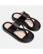 I'M So Excited zwarte leren sandalen