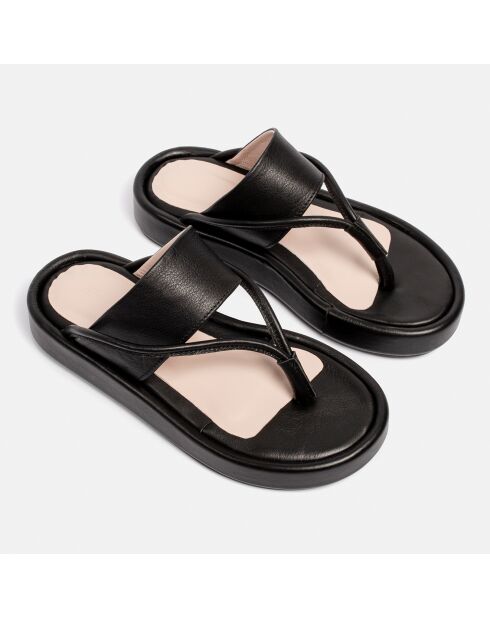 I'M So Excited zwarte leren sandalen