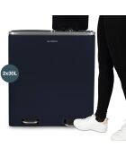Poubelle de tri à pédale bleu nuit - 2x30L