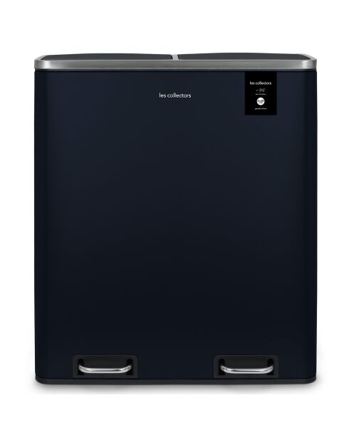 Poubelle de tri à pédale bleu nuit - 2x30L