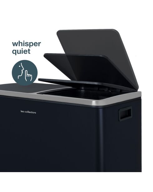 Poubelle de tri à pédale bleu nuit - 2x30L