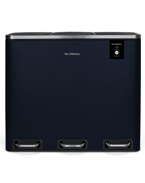 Poubelle de tri à pédale bleu nuit - 3x18L