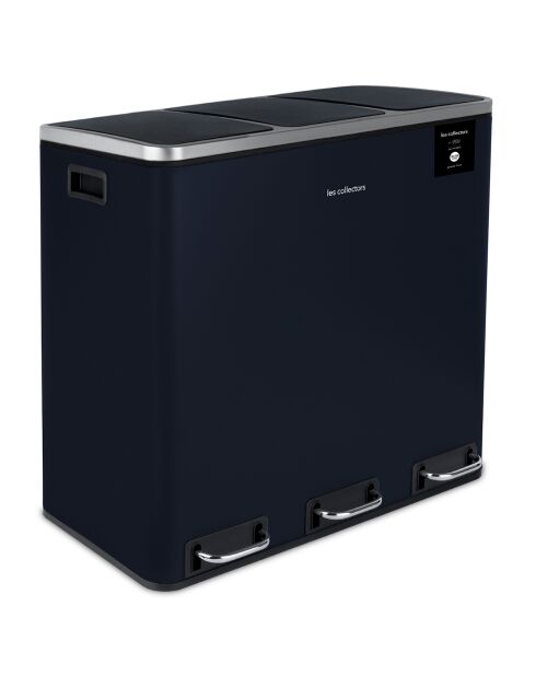 Poubelle de tri à pédale bleu nuit - 3x18L