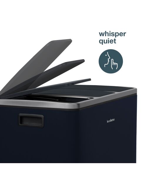 Poubelle de tri à pédale bleu nuit - 3x18L