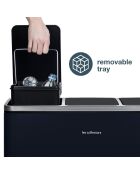 Poubelle de tri à pédale bleu nuit - 3x18L