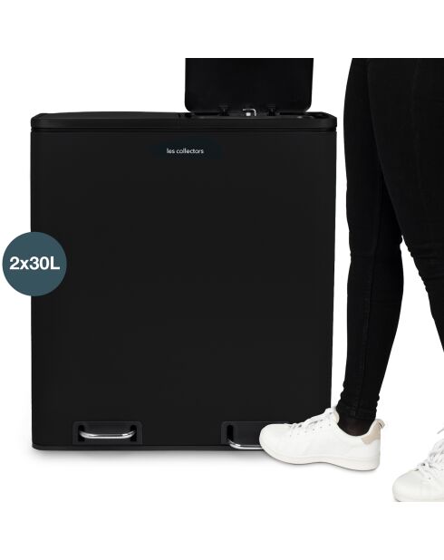 Zwarte pedaalsorteerbak - 2x30L