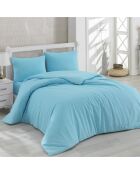 Parure housse de couette Unie turquoise