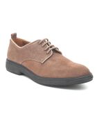 Derbies en Velours de Cuir taupe