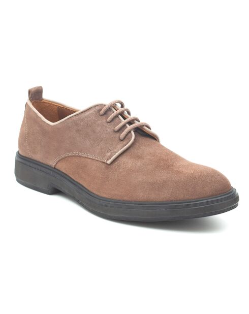 Derbies en Velours de Cuir taupe