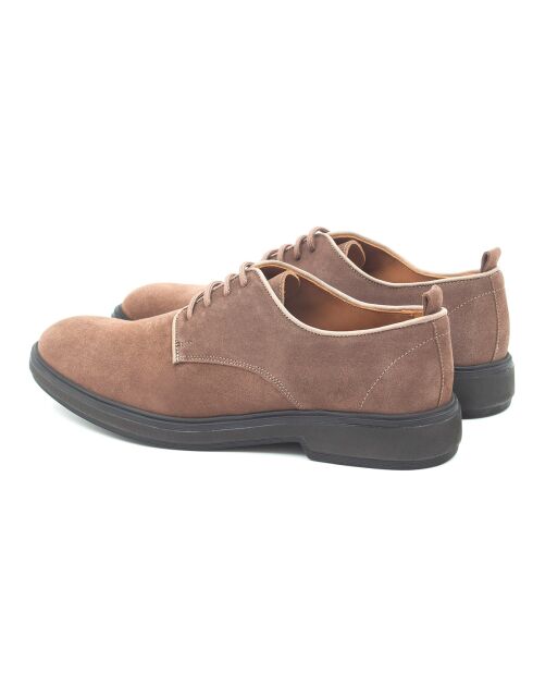 Derbies en Velours de Cuir taupe