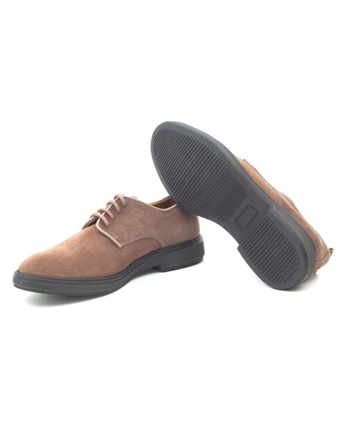 Derbies en Velours de Cuir taupe