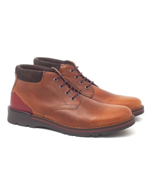Boots en Cuir cognac