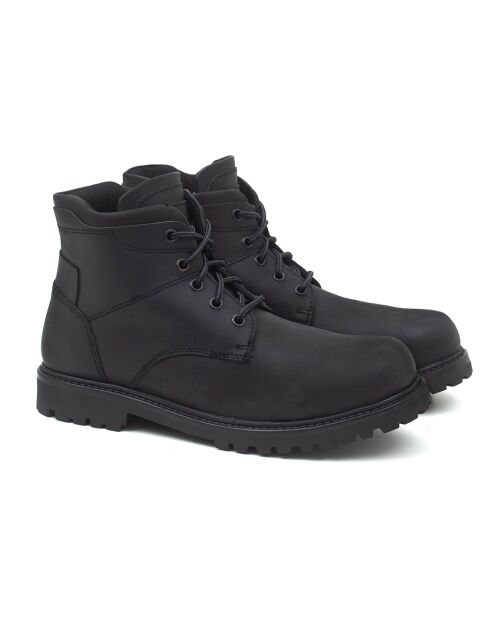 Boots en Velours de Cuir noires