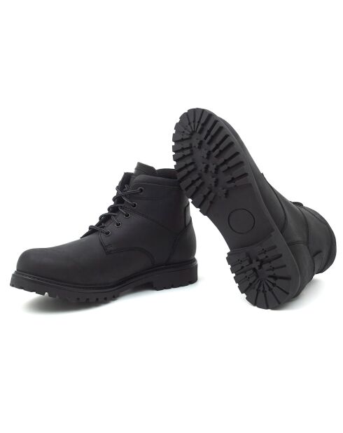 Boots en Velours de Cuir noires