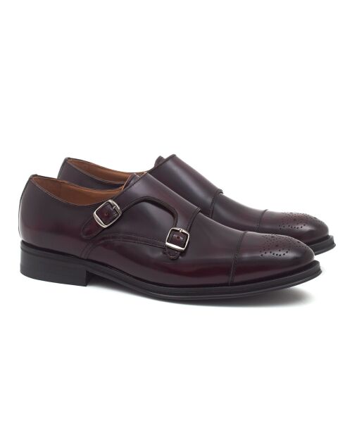 Monk en Cuir bordeaux