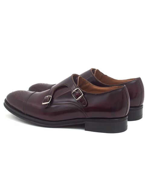 Monk en Cuir bordeaux