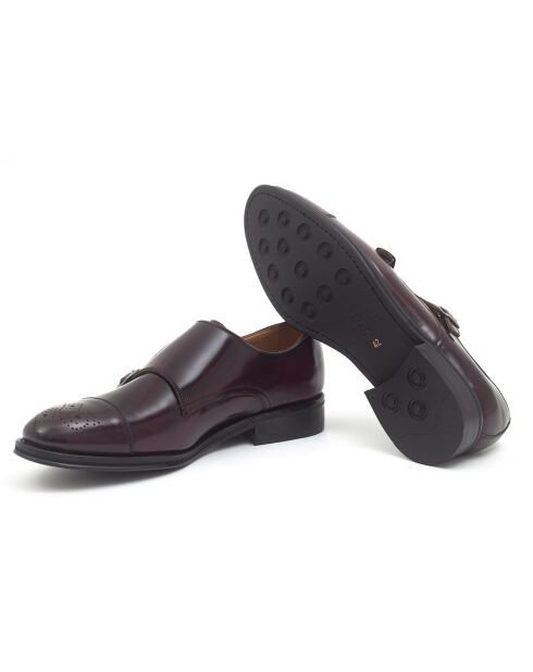Monk en Cuir bordeaux