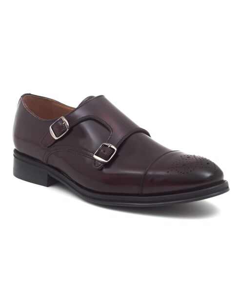 Monk en Cuir bordeaux